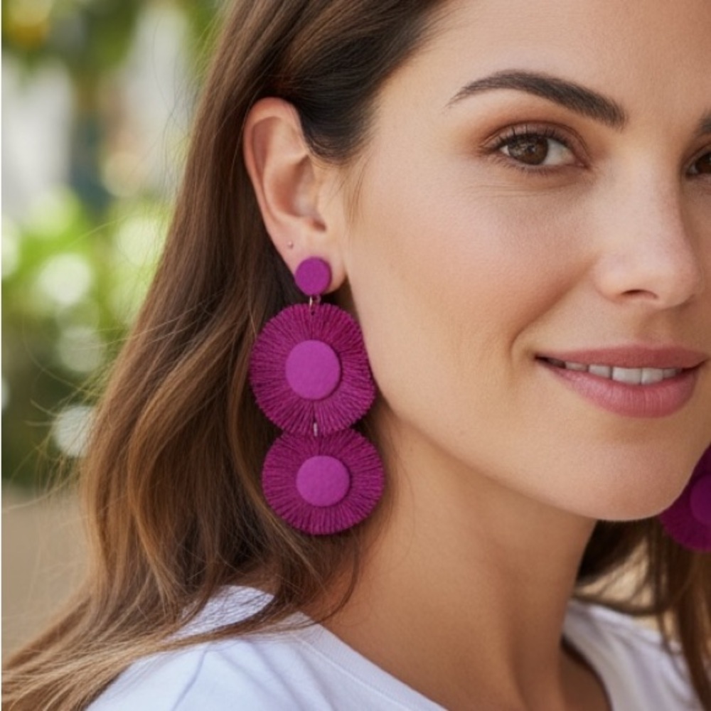 Sugar Fix by Baublebar Violet Pink Dangle Statement Earrings